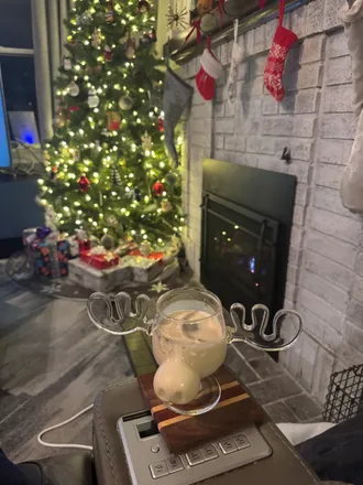 Eggnog in a moose glass